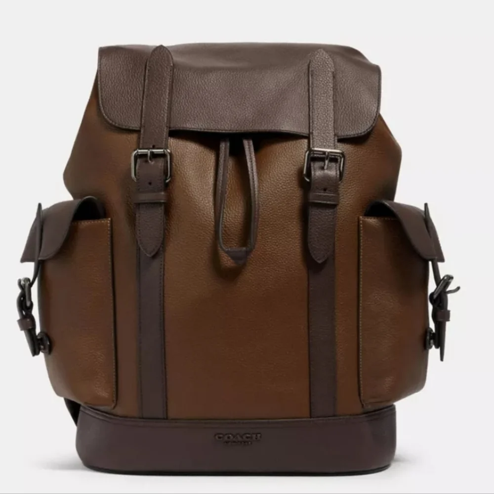 LIKE NEW COACH HUDSON BACKPACK BAG IN COLORBLOCK - GUNMETAL TOBACCO MAHOGANY